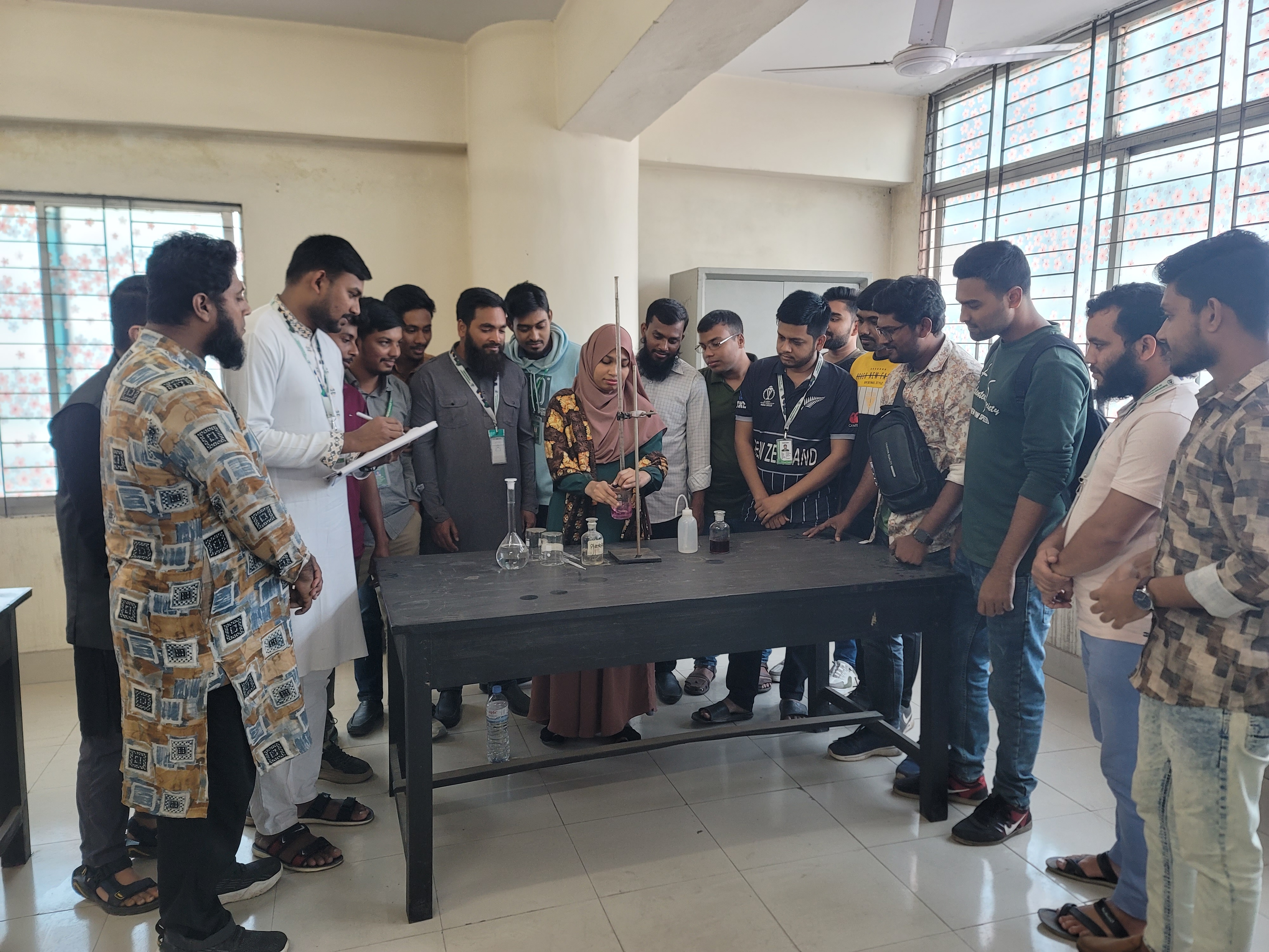 Environmental Engineering Laboratory with beakers and testing equipment