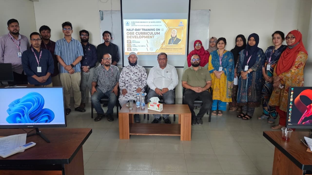 Department of Computer Science and Engineering (CSE) of the European University of Bangladesh (EUB) organizes a hands-on workshop on Outcome-Based Education (OBE)